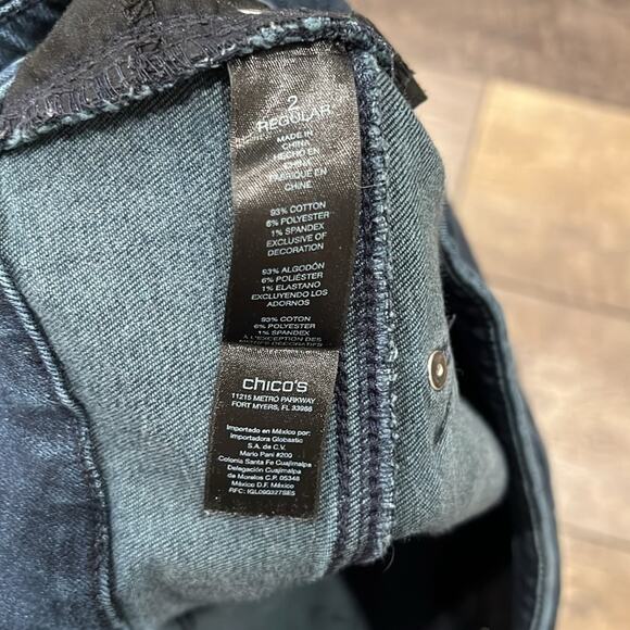 Chico's Women's So Perfect Denim Leggings Dark Wash Size L/12 - Picture 8 of 10